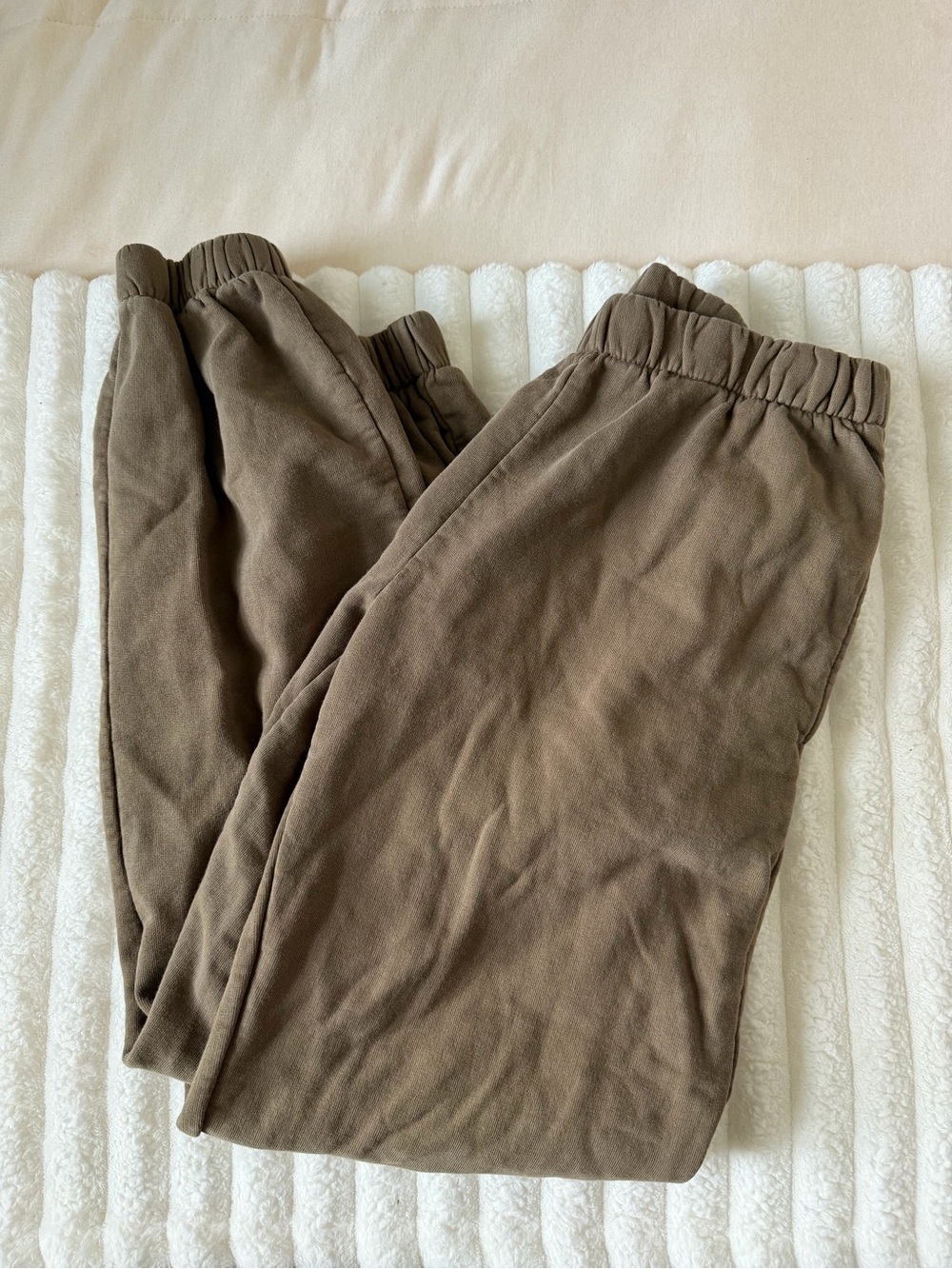 Brandy Melville Brown Elastic-Waist Track Pants